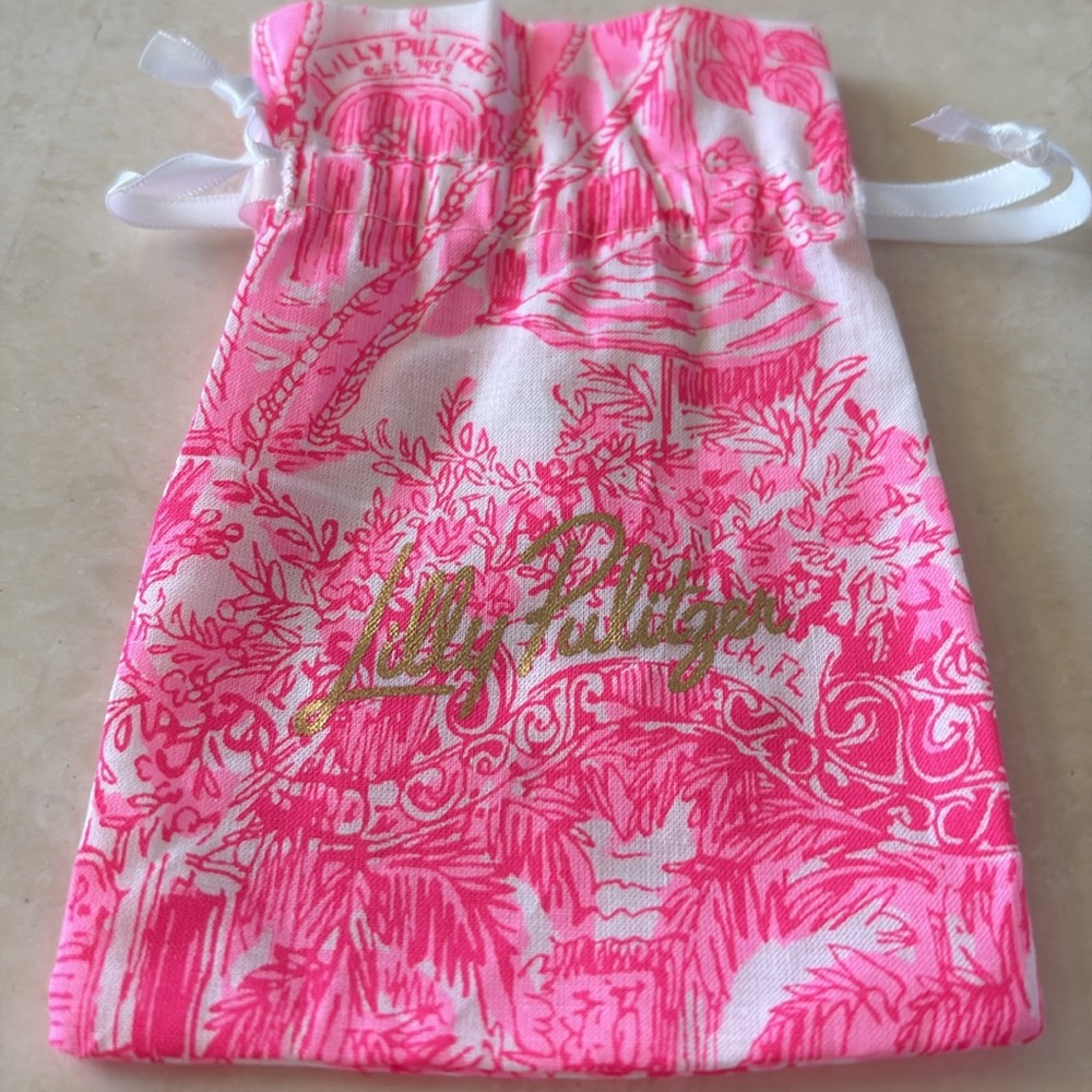 NWT Lilly Pulitzer Gold Earrings w/gift bag - Picture 3 of 3